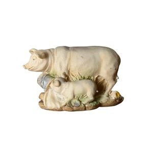 Greenbrier International Polystone Pig and Piglet Figurine Farmhouse Decor 4.75"